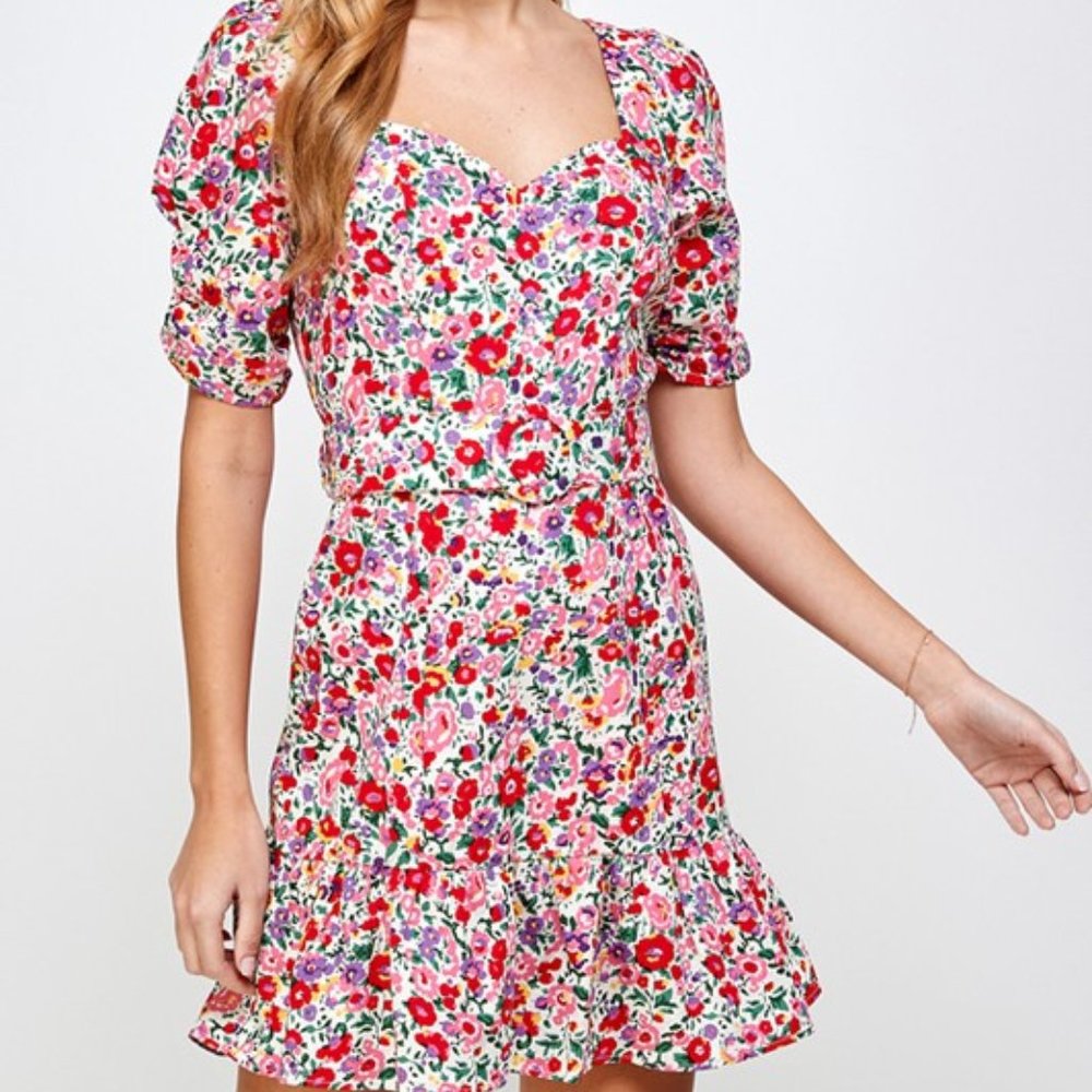 Sweetheart Floral Print Dress - Picture 9 of 13